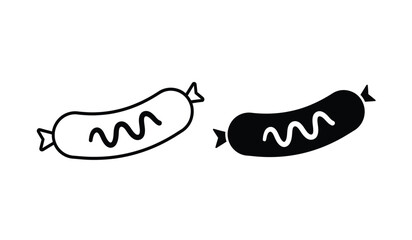 Two hot dog icons in black and white colors