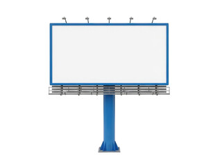 Fototapeta premium Blue billboard frame isolated on transparent background
