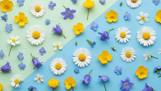 Spring Wellness Minimal Still Life Fresh Daisy Pattern