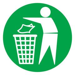 tidy man please don't litter symbol icon sign vector