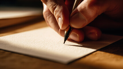 Close-Up of Hand Signing a Document with Pen