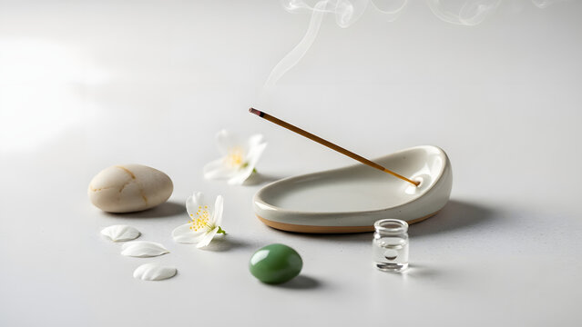 Spring Wellness Minimal Still Life Zen Stone Balance Scene