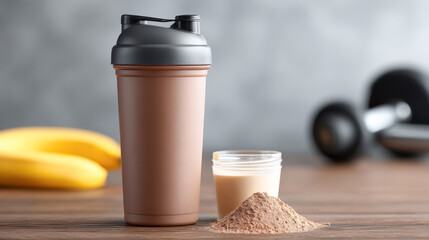 Protein shake and fitness nutrition for post workout recovery