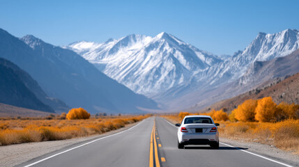 Scenic road trip adventure through stunning mountain highway landscape