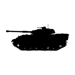 Fototapeta premium Silhouette of military tank vector illustration for army vehicle and war machine design needs