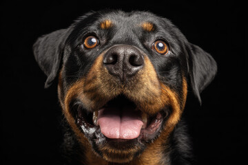 Obraz premium Black and Tan Dog with Open Mouth Expression
