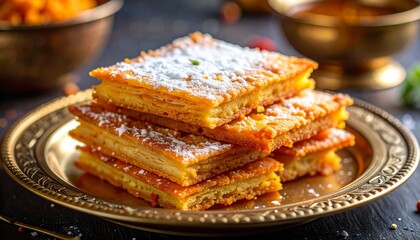 Karnataka Chiroti Dessert. Traditional Indian Food