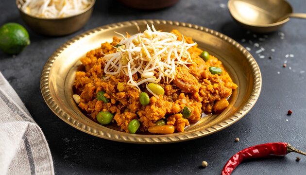 Sev Usal Snack. Traditional Indian Food