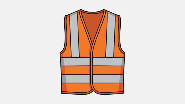 Orange Reflective Safety Vest Illustration.