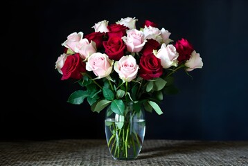 bouquet of tulips in a vase