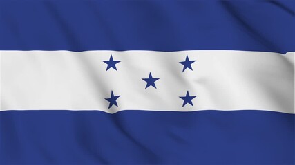 Honduras flag waving gently in the wind 4K. Honduras Flag Waving Animation. waving flag honduras