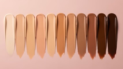 Diversity in liquid foundation showcasing various shades and tones