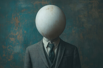 Man in white suit with head shaved.