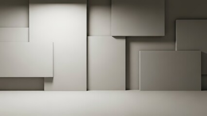 a large white room with several large white blocks on the wall high quality professional detailed modern elegant stylish clean crisp vibrant colorful digital creative innovative