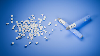 Weight loss pills available: Two dosing pens  for subcutaneous injection of antidiabetic medication...
