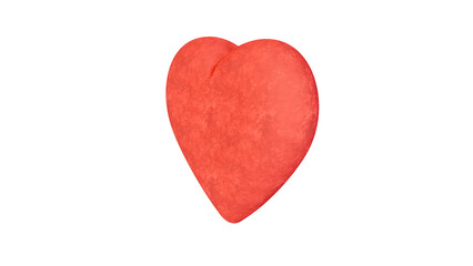 Red velvet heart with transparent background