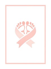 Obraz premium Charity Run Banner Human figures and ribbon symbol for health awareness and support