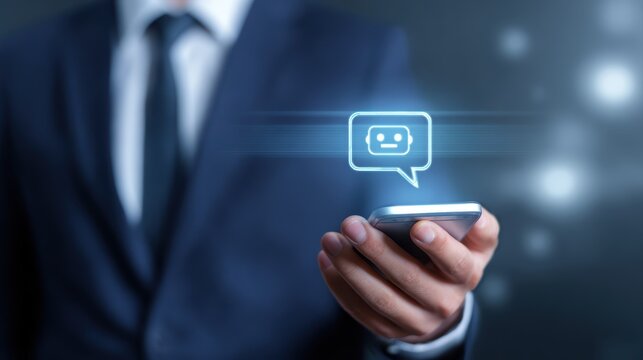 chatbot service concept, virtual assistant and crm automation, customer support via online chat technology