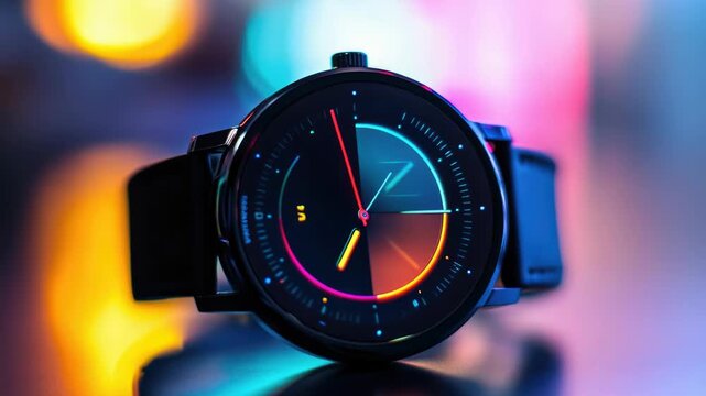 Video A close-up shot of a wristwatch on a table, great for use in interior design or product
