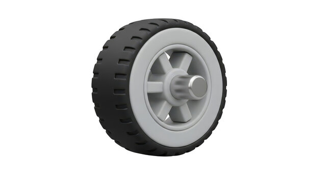 Single wheel with tire and hub