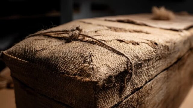 Medium shot of an ecofriendly coffin made from natural biodegradable materials showcasing sustainable choices for burial services.