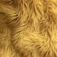 Naklejka premium Golden fluffy fur texture close up