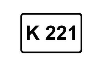 Illustration eines Kreisstra&szlig;enschildes der K 221 in Deutschland	
