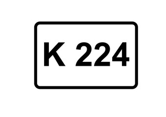 Illustration eines Kreisstra&szlig;enschildes der K 224 in Deutschland	