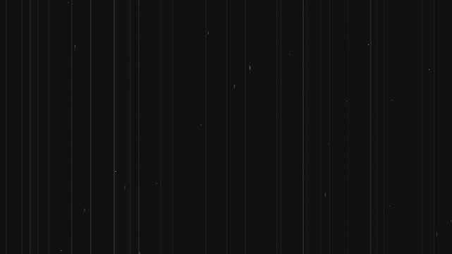 Heavy Vertical Film Scratches Animation on Black Background with Old Movie Texture, Retro Cinema Style, Intense Dust Animation 