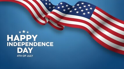 Happy independence day celebration with american flag