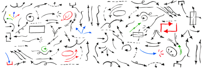 Hand drawn arrow mark icons vector