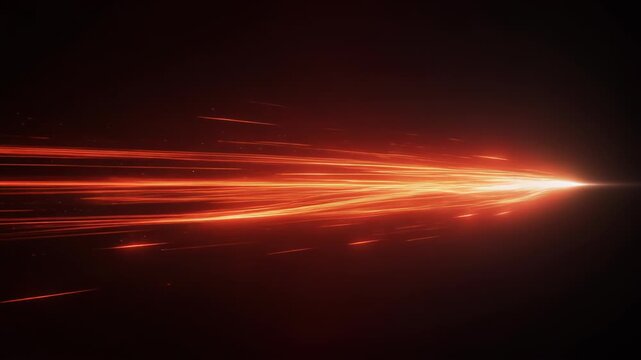 Cinematic Abstract Energy Light Streak in Warm Orange Tones