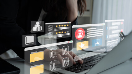 E-learning dashboard with student profiles, lesson ratings, and course content organization for...