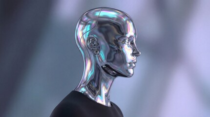 Photograph of an Iridescent Synthetic Human