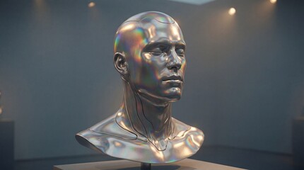 Photograph of an Iridescent Synthetic Human