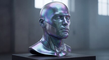 Photograph of an Iridescent Synthetic Human