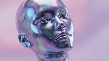 Photograph of an Iridescent Synthetic Human
