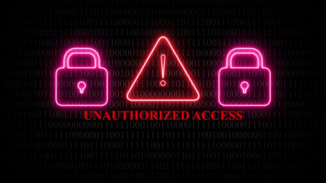 Unauthorized Access Warning With Locks And Exclamation Mark