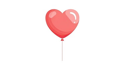 Soft Watercolor Style Pink Heart Balloon Illustration