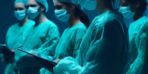 A group of surgeons preparing for surgery