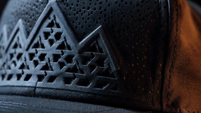 Medium shot of a matte finish embossed metal crown showcasing detailed geometric stamped designs with a subtle texture that reduces glare