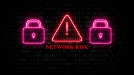 Neon Network Risk Cyber Security Warning cybersecurity - Powered by Adobe