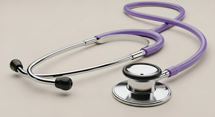 Stethoscope Medical Healthcare Equipment Isolated Purple