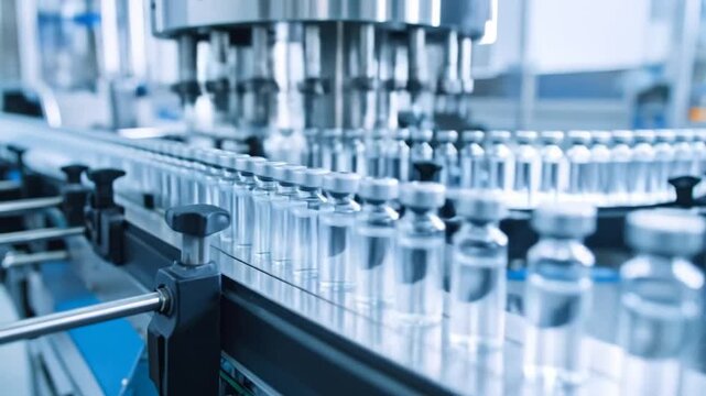 Vaccine vial production line.