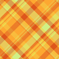 Usa pattern plaid fabric, graph vector texture seamless. Finish textile background tartan check in orange and yellow colors.