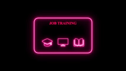 Job Training Neon Sign With Icons education learning - Powered by Adobe