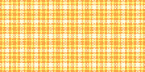Elementary fabric texture tartan, dress vector check pattern. Paint background seamless textile plaid in orange and yellow colors.