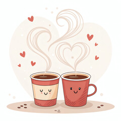 cup of coffee with hearts