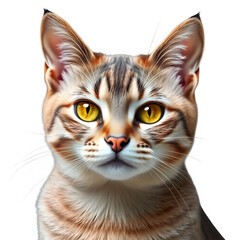 Obraz premium Vibrant orange tabby cat with striking yellow eyes on black background