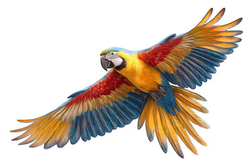 Fototapeta premium Colorful Parrot Flying with Wings Spread